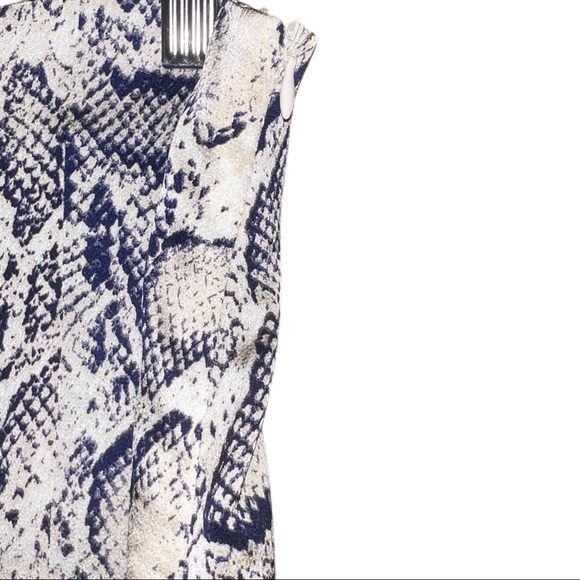 ENVY Snake Skin Print Deep Slit Silky MIDI Skirt - Picture 5 of 9